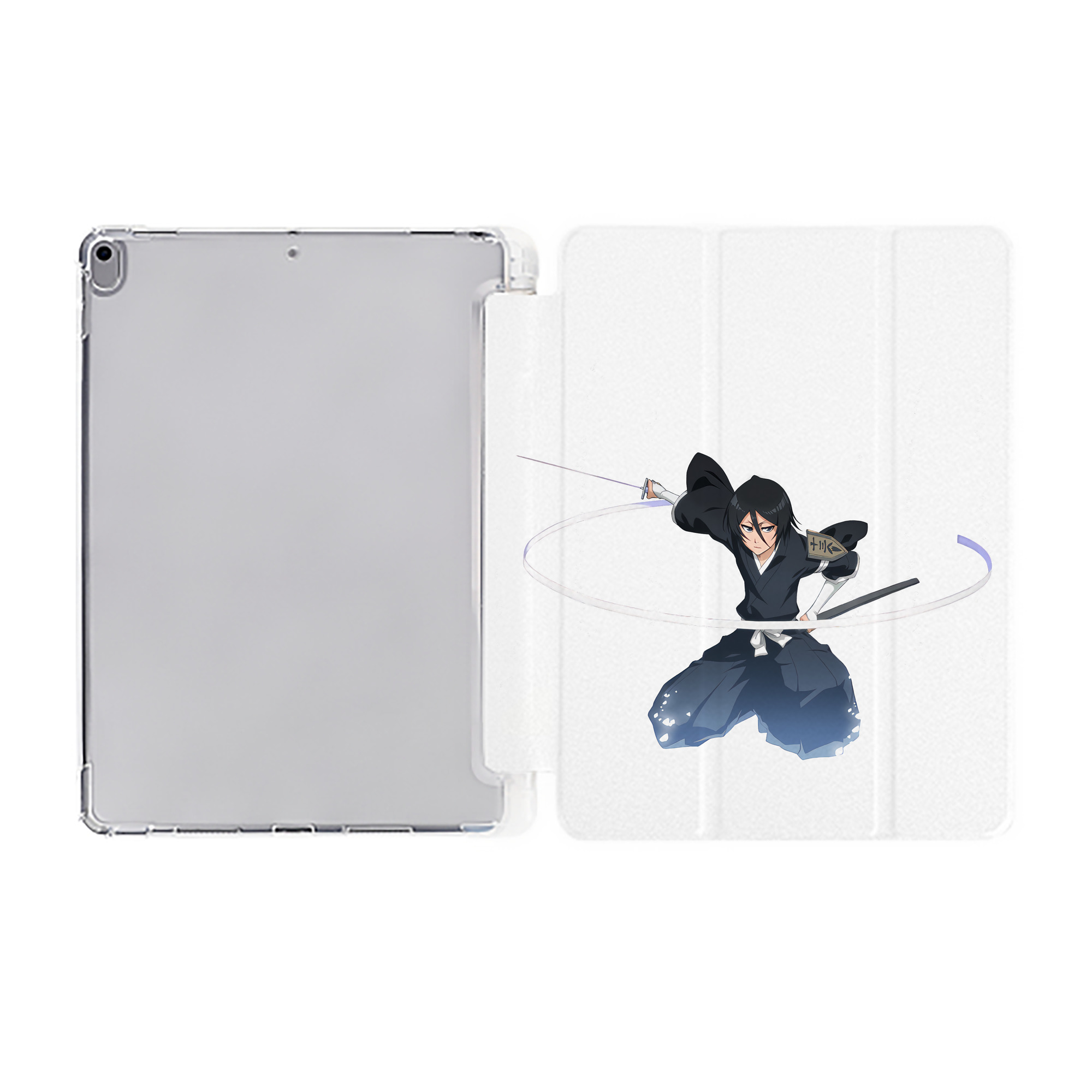 （画像用） ブリーチ 朽木ルキア BLEACH Kuchiki Rukia IPad ケース ペン収納付き 三つ折りスタンド PUレザー×シリコン 対応機種9.5/10.5/10.9インチ